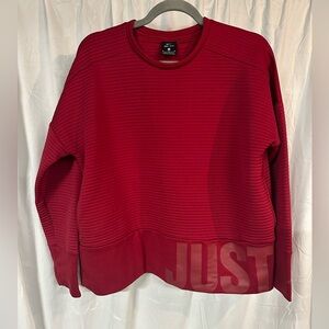 Nike Dri-FIT Red Ribbed Top, Medium